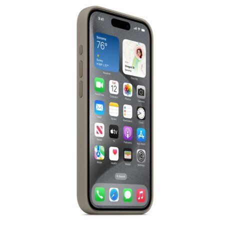 Husa Originala Apple din Silicon pentru iPhone 15 Pro, Clay