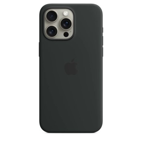 Husa Originala Apple din Silicon pentru iPhone 15 Pro Max, Black