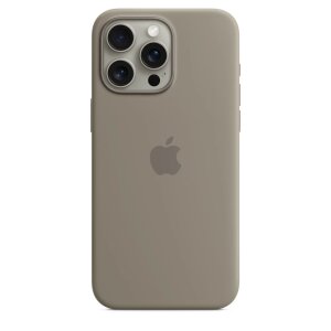 Husa Originala Apple din Silicon pentru iPhone 15 Pro Max, Clay