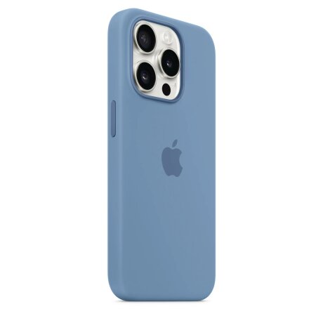 Husa Originala Apple din Silicon pentru iPhone 15 Pro, Winter Blue