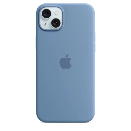 Husa Originala Apple din Silicon pentru iPhone 15, Winter Blue