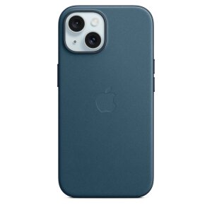 Husa Originala Apple FineWoven pentru iPhone 15, Pacific Blue