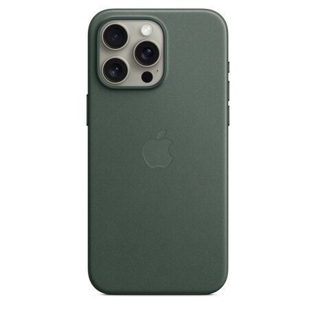 Husa Originala Apple FineWoven pentru iPhone 15 Pro Max, Evergreen