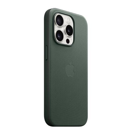 Husa Originala Apple FineWoven pentru iPhone 15 Pro Max, Evergreen