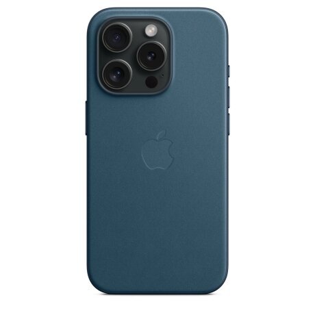 Husa Originala Apple FineWoven pentru iPhone 15 Pro, Pacific Blue