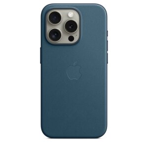 Husa Originala Apple FineWoven pentru iPhone 15 Pro, Pacific Blue