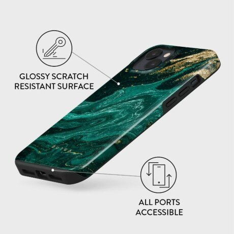 Husa Burga pentru iPhone 14 Plus, Dual Layer, Emerald Pool