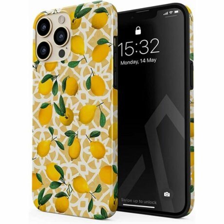 Husa Burga pentru iPhone 14 Pro Max, Dual Layer, Lemon Juice